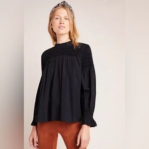 Anthropologie Modern Peasant Top in Black